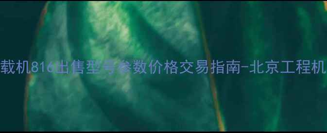 图片 北京二手装载机816出售型号参数价格交易指南-北京工程机械流通协会