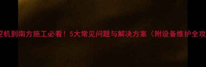 图片 北方挖机到南方施工必看！5大常见问题与解决方案（附设备维护全攻略）1