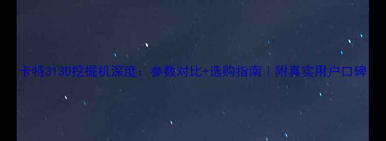 卡特313D挖掘机深度参数对比选购指南附真实用户口碑