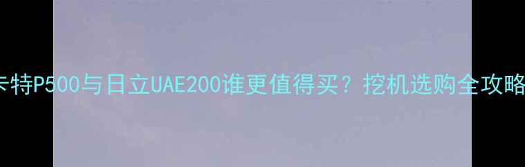 图片 卡特P500与日立UAE200谁更值得买？挖机选购全攻略2