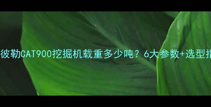 卡特彼勒CAT900挖掘机载重多少吨6大参数选型指南