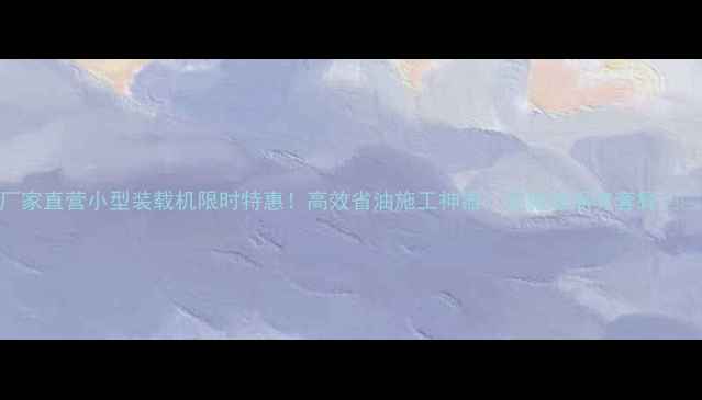 图片 厂家直营小型装载机限时特惠！高效省油施工神器，买就送保养套餐🚜💰