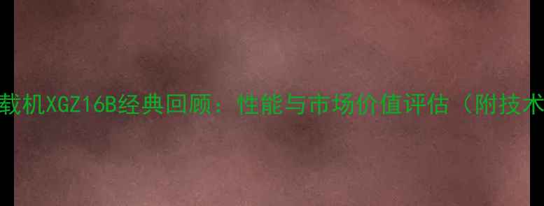 图片 厦工装载机XGZ16B经典回顾：性能与市场价值评估（附技术参数）