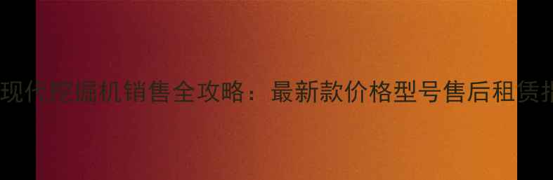 图片 厦门现代挖掘机销售全攻略：最新款价格型号售后租赁指南2