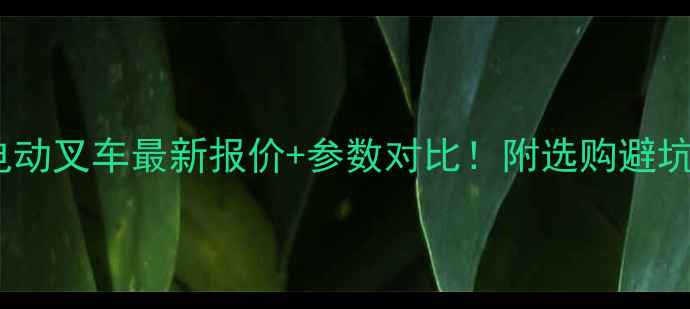 图片 合力电动叉车最新报价+参数对比！附选购避坑指南2