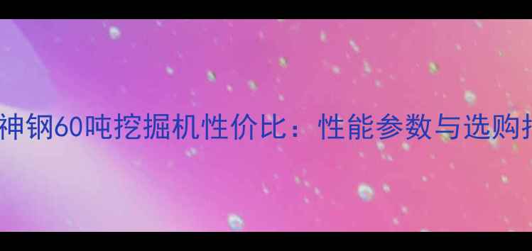 合资神钢60吨挖掘机性价比性能参数与选购指南