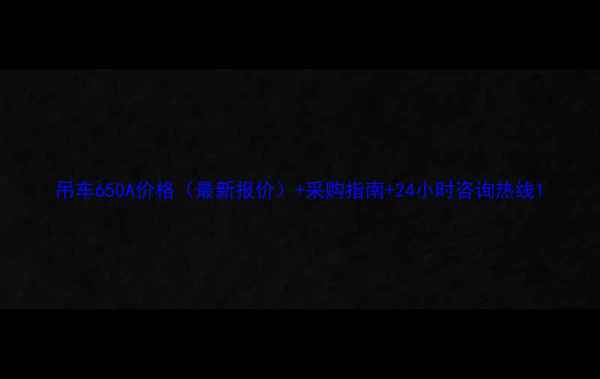 图片 吊车650A价格（最新报价）+采购指南+24小时咨询热线1