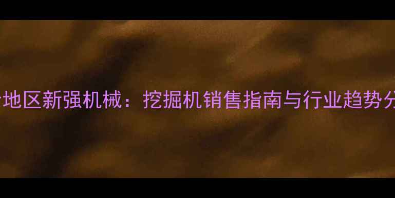 喀什地区新强机械挖掘机销售指南与行业趋势分析