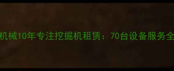 嘉禾机械10年专注挖掘机租赁70台设备服务全攻略