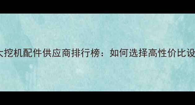 图片 国内十大挖机配件供应商排行榜：如何选择高性价比设备配件1