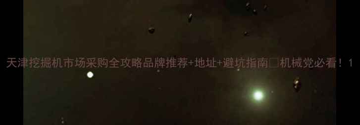 图片 天津挖掘机市场采购全攻略品牌推荐+地址+避坑指南✨机械党必看！1