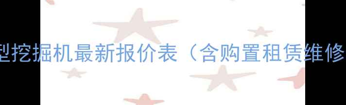 图片 娄底市小型挖掘机最新报价表（含购置租赁维修全指南）1