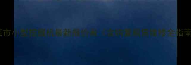 图片 娄底市小型挖掘机最新报价表（含购置租赁维修全指南）2