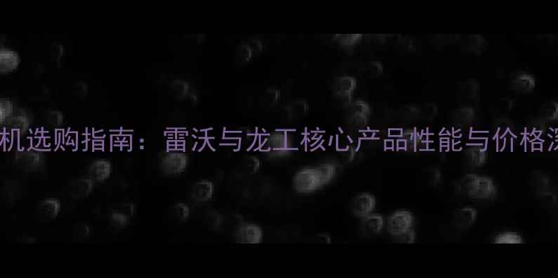 图片 小型挖掘机选购指南：雷沃与龙工核心产品性能与价格深度对比1