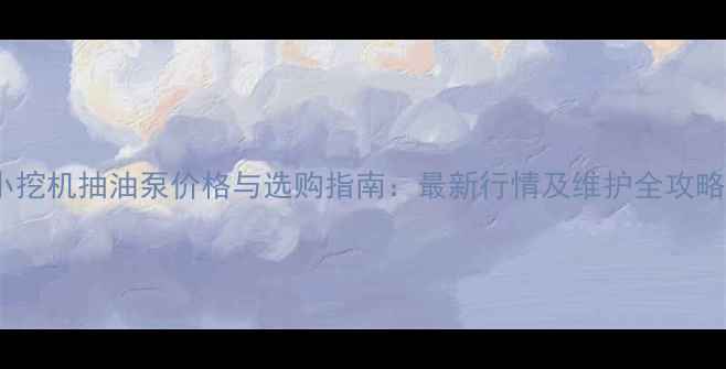 图片 小挖机抽油泵价格与选购指南：最新行情及维护全攻略2