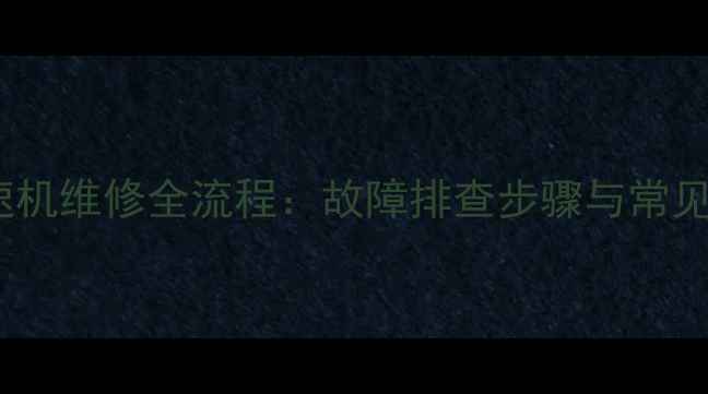 图片 小挖机行走减速机维修全流程：故障排查步骤与常见问题处理指南1