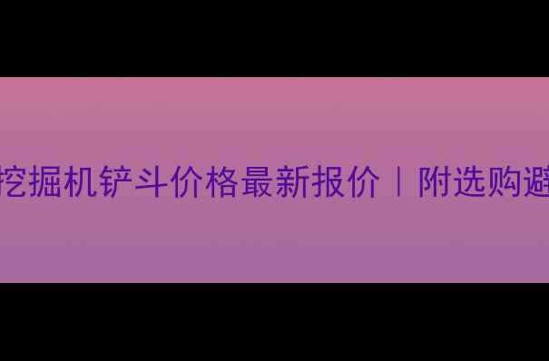 小松210挖掘机铲斗价格最新报价附选购避坑指南