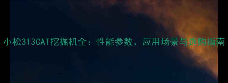 小松313CAT挖掘机全性能参数应用场景与选购指南