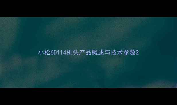 图片 小松6D114机头产品概述与技术参数2