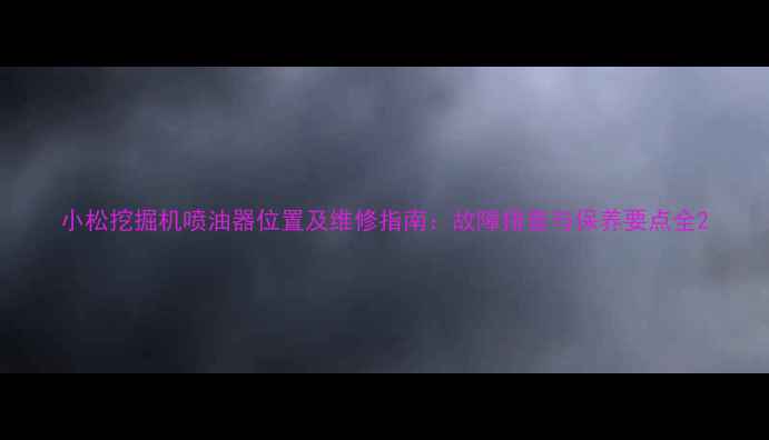 图片 小松挖掘机喷油器位置及维修指南：故障排查与保养要点全2