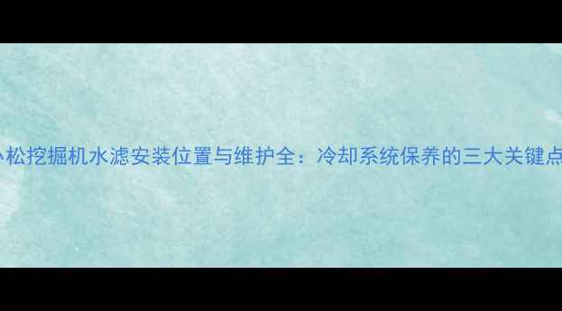 图片 小松挖掘机水滤安装位置与维护全：冷却系统保养的三大关键点2