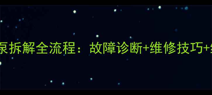 图片 小松挖机柴油泵拆解全流程：故障诊断+维修技巧+组装注意事项2
