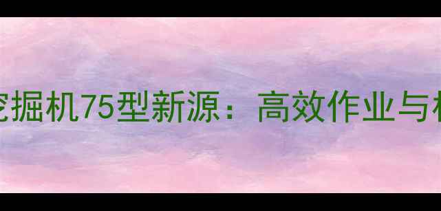图片 履带式挖掘机75型新源：高效作业与核心技术