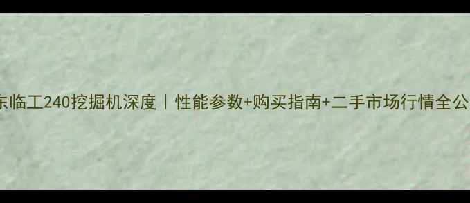 山东临工240挖掘机深度性能参数购买指南二手市场行情全公开