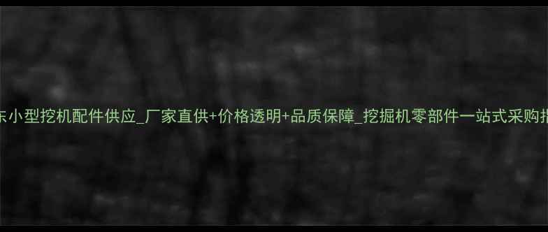 山东小型挖机配件供应厂家直供价格透明品质保障挖掘机零部件一站式采购指南