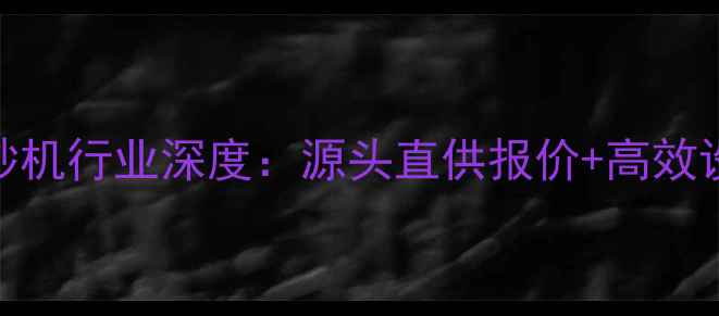 山东石料洗砂机行业深度源头直供报价高效设备选型指南
