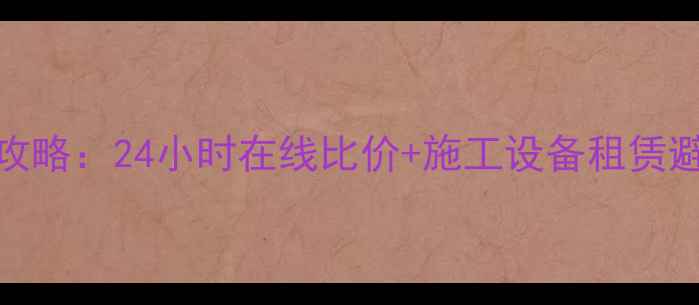 图片 巢湖地区挖掘机租赁全攻略：24小时在线比价+施工设备租赁避坑指南（含最新报价）