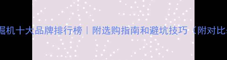 图片 工程挖掘机十大品牌排行榜｜附选购指南和避坑技巧（附对比表格）2