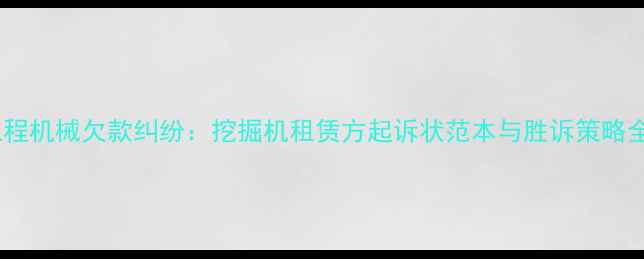 图片 工程机械欠款纠纷：挖掘机租赁方起诉状范本与胜诉策略全2