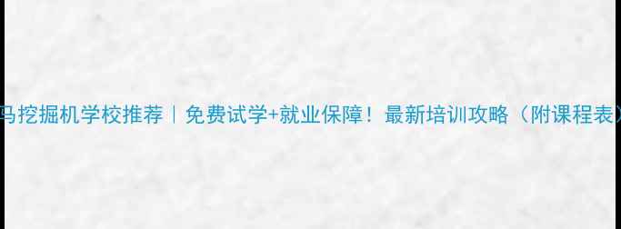 巴马挖掘机学校推荐免费试学就业保障最新培训攻略附课程表