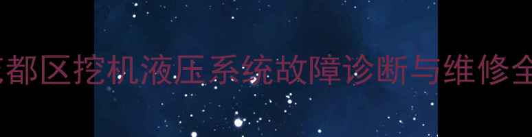 图片 广州花都区挖机液压系统故障诊断与维修全指南1