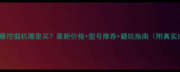 广西二手加藤挖掘机哪里买最新价格型号推荐避坑指南附真实成交案例