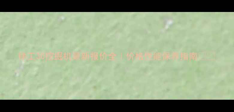 徐工30挖掘机最新报价全价格性能保养指南