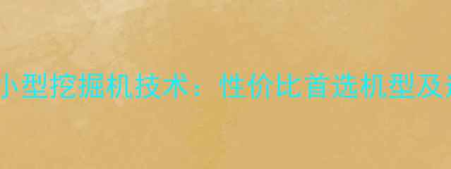 图片 徐工三一小型挖掘机技术：性价比首选机型及选购指南1