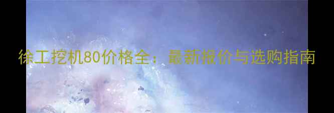 图片 徐工挖机80价格全：最新报价与选购指南