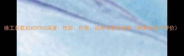 徐工装载机XC9350深度性能价格适用场景全指南附真实用户评价