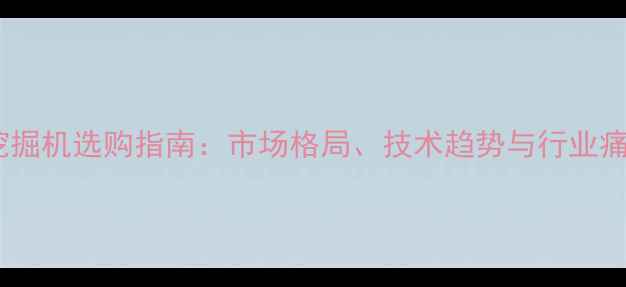 微型挖掘机选购指南市场格局技术趋势与行业痛点全