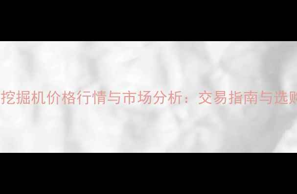 图片 德州二手挖掘机价格行情与市场分析：交易指南与选购全攻略1