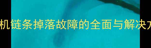 心挖机链条掉落故障的全面与解决方案
