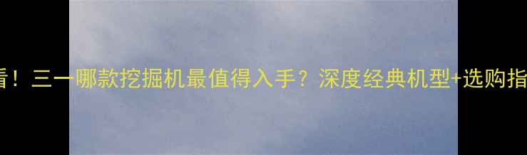 图片 必看！三一哪款挖掘机最值得入手？深度经典机型+选购指南2