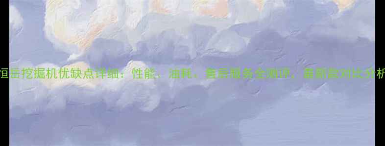 恒岳挖掘机优缺点详细性能油耗售后服务全测评最新款对比分析