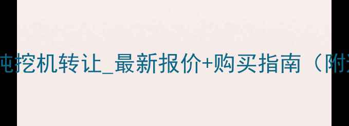 惠州二手60吨挖机转让最新报价购买指南附避坑攻略