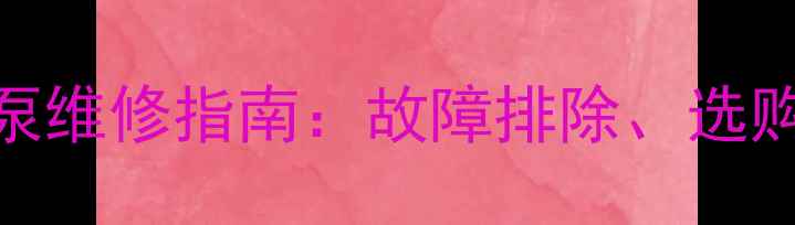 成工50装载机液压泵维修指南故障排除选购攻略与维护技巧全