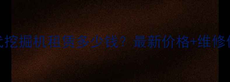 成都现代挖掘机租赁多少钱最新价格维修保养指南