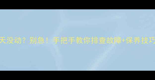 图片 挖掘机停机3天没动？别急！手把手教你排查故障+保养技巧（附清单）2