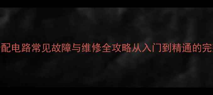 图片 挖掘机分配电路常见故障与维修全攻略从入门到精通的完整指南_1